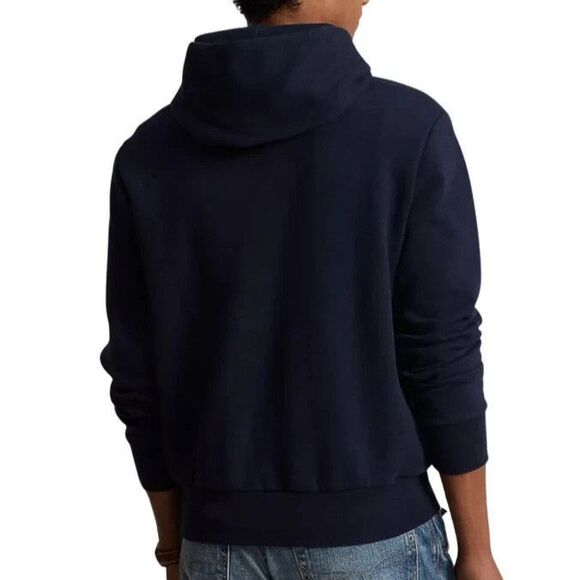 Polo Ralph Lauren Men's Sz L Navy Blue Logo Double Knit Pullover Hoodie - Picture 13 of 13